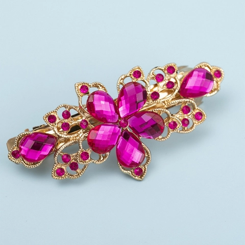 Koreanischer Vintage Strass Legierung Haarklammer Eleganter Süßer Hohlblumen Haarnadel Damen Hochzeit Party Accessoires