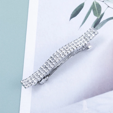 Molletta per Capelli con Strass Curva Stile Coreano Clip a Molla in Lega d'Argento Multi Fila Accessori Capelli Donna