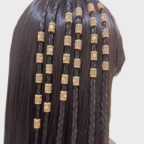 Perle in Resina Vintage per Dreadlock con Foro Grande Accessori per Trecce Cilindriche per Acconciatura Motivo Bohémien Perle Decorative per Capelli da Donna
