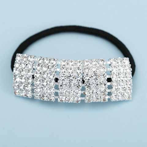 Luxus Strass Haargummi Hohe Elastizität Haarband Elegant Legierung Schleife Haarseil Für Damen Party Alltag Haarschmuck