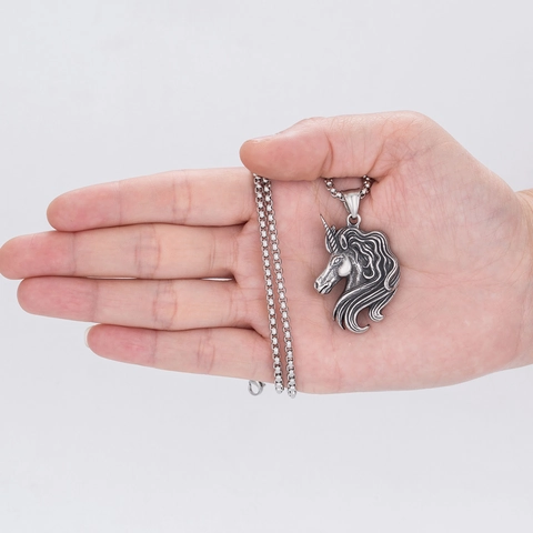 Vintage Roestvrij Staal Eenhoorn Draak Adelaar Hanger Halsketting Punk Dier Thor Hammer Gothic Sieraden Voor Mannen Vrouwen
