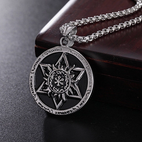 Vintage Hip Hop Stainless Steel Chain Alloy Pendant Necklace Gothic Religious Hexagram Cross Skull Men Jewelry