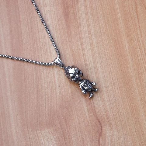 Punk Stainless Steel Chain Alloy Pendant Necklace For Men Women Hip Hop Skull Anchor Cross Ghost Ankh Star Jewelry Gift
