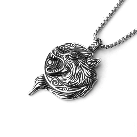 Vintage Viking Wolf Head Pendant Necklace Stainless Steel Chain Alloy Cross Arrow Bat Scissors Gothic Jewelry For Men Women Gift