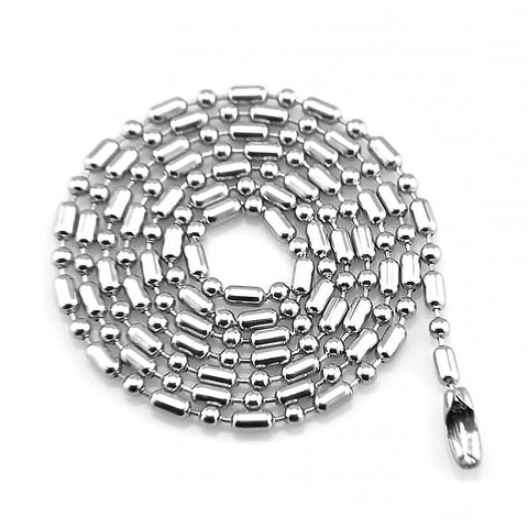Minimalist Iron Ball Chain Necklace For Men Women Ethnic Style Bamboo Link Chain 60cm Long Jewelry Accessory
