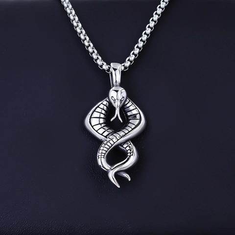Vintage Roestvrijstalen Hanger Ketting Punk Gothic Slang Schedel Kruis Sieraden Voor Mannen Vrouwen Retro Feest
