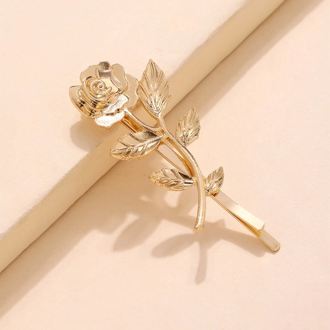 Vintage Gold Metall Rose Blume Und Babygirl Buchstabe Haarklammern Für Damen Mädchen Elegante Pony Haarnadeln Kopfschmuck