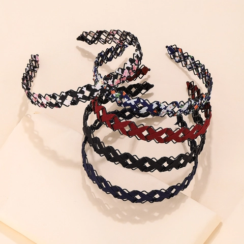 Cerchietto per Capelli in Tessuto Floreale Intrecciato da Donna a Mano Antiscivolo Moda Pendolare Vintage Accessori per Capelli