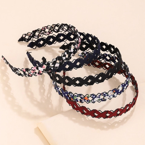 Cerchietto per Capelli in Tessuto Floreale Intrecciato da Donna a Mano Antiscivolo Moda Pendolare Vintage Accessori per Capelli
