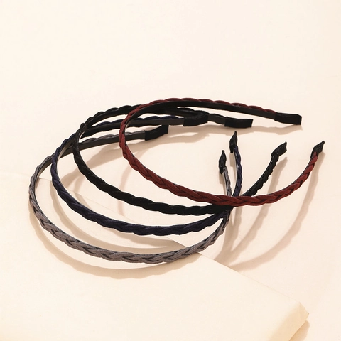 Mode Koreanischen Stil Geflochtene Wildlederimitat Stirnband Einfache Verdreht Haarband Für Damen Täglich Haar Zubehör