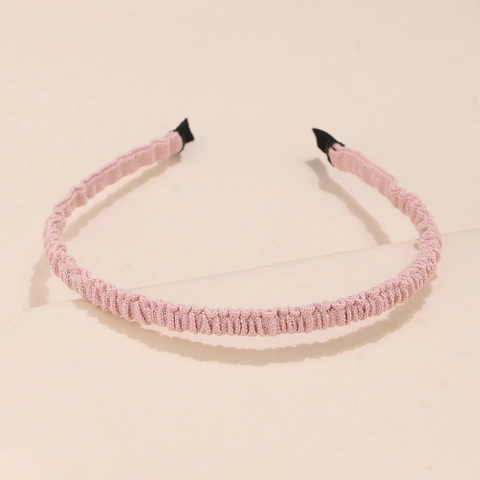 Korean Style Pleated Ruched Fabric Wrapped Headband Simple Plastic Core Solid Color Hair Hoop Fashion Hair Accessories For Women Daily Headwear