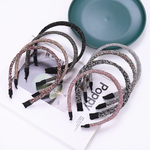 Funkelndes Strass Haarreif Für Damen Eleganter Dünner Zweireihiger Haarreif Pailletten Haarreif Mode Haarschmuck