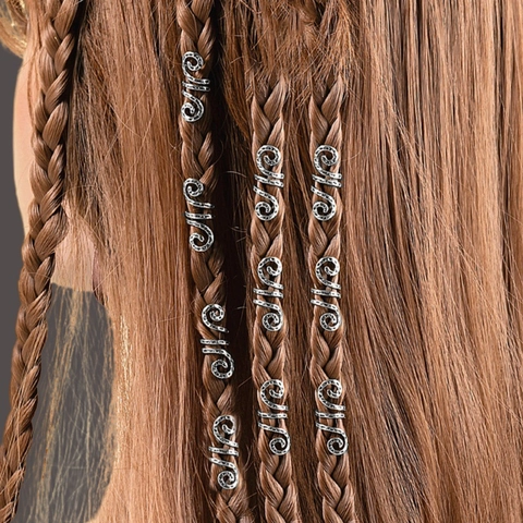 Vintage Legierung Spiral Zopf Manschetten Ethnische Schlange Form Haarringe Damen Dreadlock Zubehör Hohle Metall Flecht Spiralen