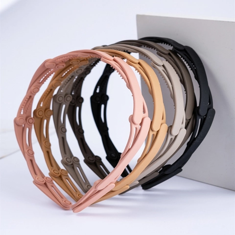 Portable Foldable Telescopic Matte Plastic Hairband With Non-Slip Teeth Minimalist Hair Accessory For Women Daily Travel Use