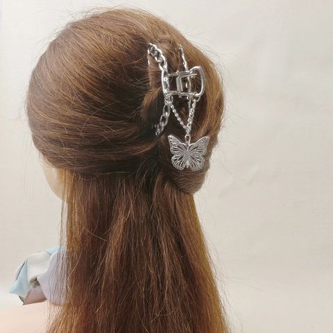 Mode Legering Vlinder Kwastje Haarklem Elegant Hol Metaal Haarklem Voor Dames Dagelijkse Styling Accessoires