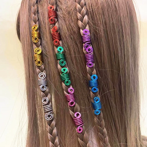 Metall Spiral Dreadlock Haarreifen Für Afrikanische Zöpfe Bunte Feder Haarspangen Mode Haarschmuck Für Damen Schmuck