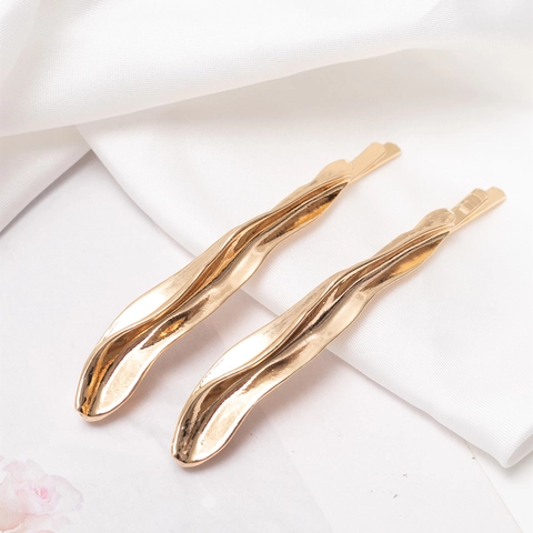 Forcine per Capelli in Metallo Ondulato Oro Minimalista per Donna Eleganti Fermagli per Capelli in Metallo Liquido Irregolare Clip Laterale