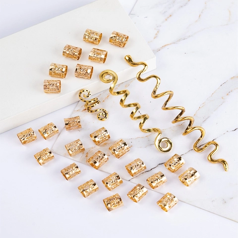 Viking Celtic Knot Metal Hair Rings For Braids Retro Ethnic Spiral Snake Alloy Dreadlock Accessories Bohemian Hair Jewelry