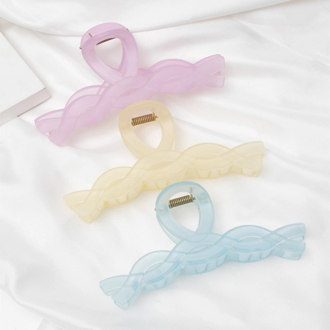 Pinza para el Cabello Mate Grande para Mujer Elegante Pinza de Tiburón de Torsión Cruzada Accesorios Minimalistas para el Cabello