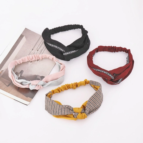 Koreaanse Mode Brede Haarband Vintage Satijnen Stof Gedraaide Knoop Elastische Haarband Voor Vrouwen Dagelijks Haaraccessoires