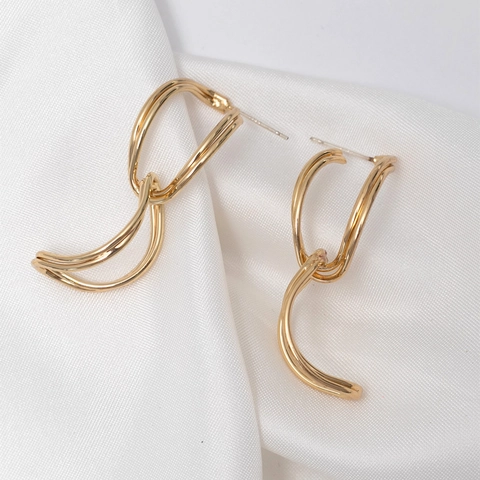 Moderne Geometrische Goldene Doppelkreis Ohrstecker Mit 925 Sterlingsilber Stift Für Damen Mode Schmuck