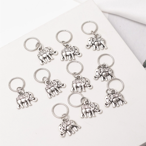 Vintage Antiksilber Elefant Haarringe Für Dreadlocks Damen Hip Hop Legierung Tier Haarklammern Punk Stil Haarschmuck
