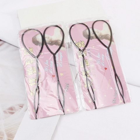 Outil de Coiffage Professionnel Topsytail en Plastique pour le Tressage de Chignon Outil de Conception de Cheveux DIY Simple Noir