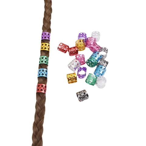 Metall Herz Hohl Haar Braid Ringe Dreadlock Manschetten Bunte Haarspangen Für Damen Mädchen Punk Hip Hop Haarschmuck