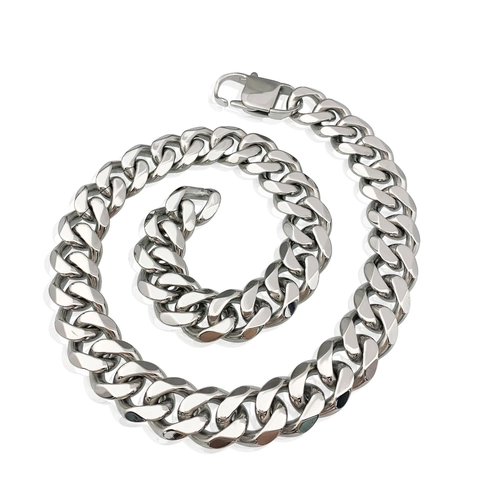 Herren Titanstahl Cuban Link Halskette Hexagonal Geschliffen Poliert Streetwear Mode Schmuck Zubehör Für Den Täglichen Party