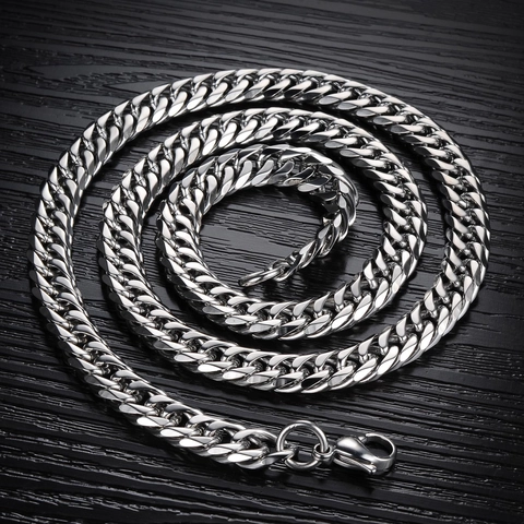 Klassieke Unisex Roestvrijstalen Cubaanse Schakelketting Trendy Gepolijste Curb Chain Voor Heren Dames Hip Hop Sieraden