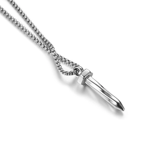 Collier Pendentif Clou en Acier Inoxydable et Alliage pour Hommes Femmes Style Punk Industriel Minimaliste Cadeau Bijoux