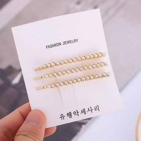 Elegant Faux Artificial Pearl Hair Clips Gold Alloy Bobby Pins Korean Style Hairpins For Women Daily Wedding Styling Accessories