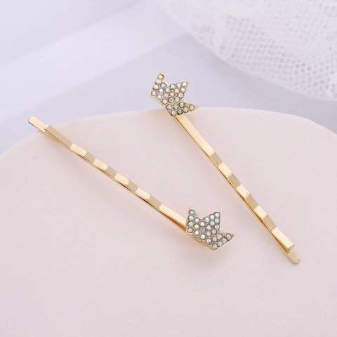 Elegante Set di Fermagli per Capelli a Corona in Lega d'Oro con Strass AB Scintillanti Clip Laterali per Donne Ragazze Accessori