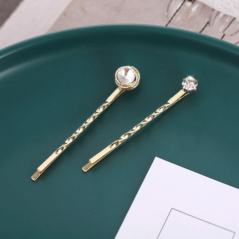 Elegante Goldene Gedrehte Metall Haarklammern Mit Strass Koreanischer Stil Einfache Elegante Haarnadeln Set Für Damen Mädchen Täglich Haarschmuck