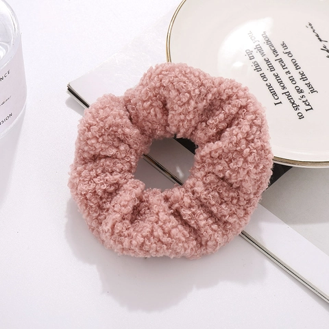 Women Faux Lamb Wool Scrunchies Teddy Velvet Large Hair Ties Soft Elastic Hair Bands Autumn Winter Plush Hair Accessories