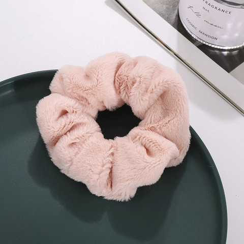 Zachte Kunstbont Pluche Scrunchies Voor Dames Elegante Pluizige Elastische Haarelastiekjes Koreaanse Stijl Winter Haar Touw Voor Meisjes