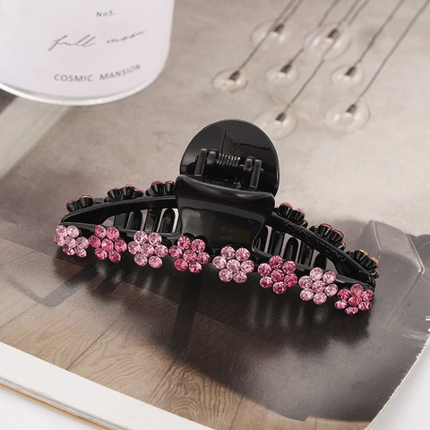 Elegante Strass Blume Haarkralle Große Kunststoff Haarschmuck Für Damen Koreanisch Süß Haarklammer Täglich Party Styling Tool