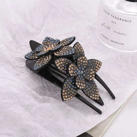 Eleganti Fermagli per Capelli in Stile Coreano per Donna Mollette in Resina con Fiori di Strass Accessori per Capelli Floreali