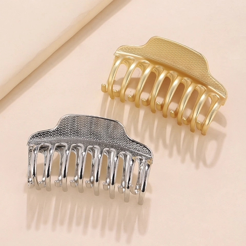 Grande Molla per Capelli in Lega di Metallo Minimalista Struttura a Griglia Geometrica Antiscivolo Forte Tenuta Accessorio Capelli Donna