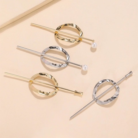 Bastoncino per Capelli in Lega Minimalista Con Perla Artificiale Fermaglio in Metallo Retro per Donna Accessori Hanfu Stile Antico