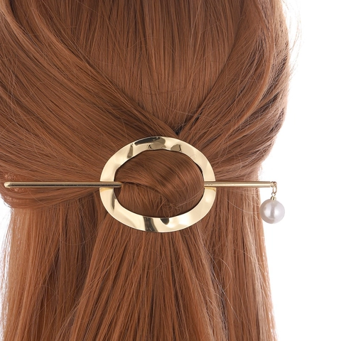 Bastoncino per Capelli in Lega Minimalista Con Perla Artificiale Fermaglio in Metallo Retro per Donna Accessori Hanfu Stile Antico