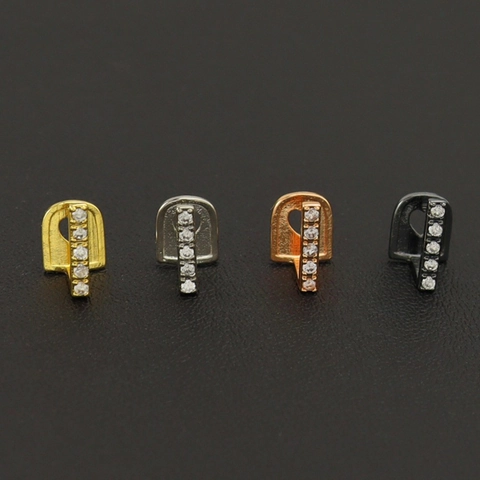Hip Hop Zirconia Single Bar Dental Grillz Koperen Tandkap Met Eetbare Wax Voor Halloween Cosplay Feest Lichaamssieraden