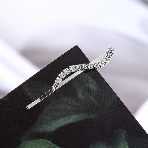 Elegante Legering Strass Schuifspeldjes Glimmende Kristal Metalen Haarclips Voor Vrouwen Haaraccessoires Feest Bruiloft Decoratieve Hoofddeksels