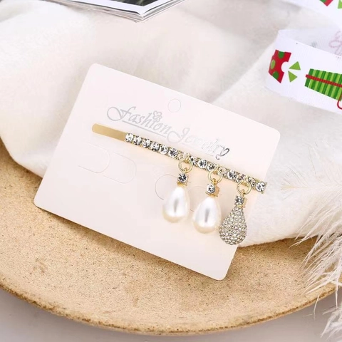 Elegante Fermaglio Per Capelli In Lega Con Nappine E Strass Per Donna Forcina Con Pendente In Perla Artificiale Gioielli Di Moda