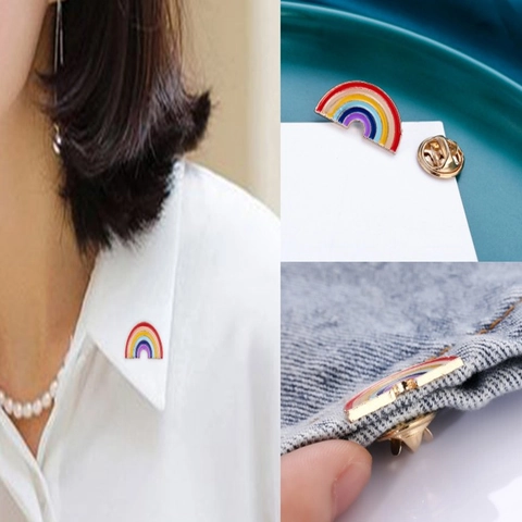 Süße Regenbogen Emaille Brosche Pin Bunte Legierung Tropföl Revers Pin Abzeichen Für Rucksack Kleidung Dekor Unisex Schmuck Geschenk