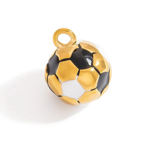Colgantes de Acero Inoxidable para Hacer Joyas DIY Esmalte Corazón Animal Perro Fútbol Raqueta Dijes Accesorios Chapados en Oro