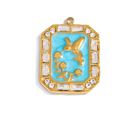 Vintage Stainless Steel Enamel Pendants For DIY Jewelry Making Butterfly Bee Cross Pendant Only (Without Chain) Charms