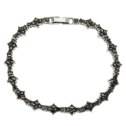 Bracciale Tennis in Lega a Croce Con Pieno di Strass Zirconia Catena Streetwear Gioielli per Uomo Donna Accessorio da Festa