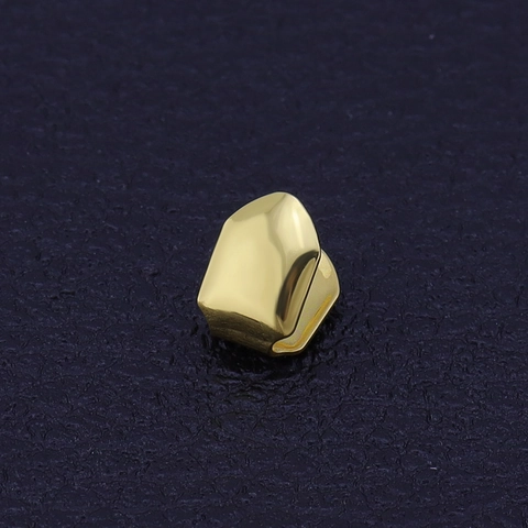 Grillz per Dente Singolo Hip Hop in Rame Placcato Oro Grillz Dentali per Denti Gioielli per il Corpo alla Moda per Uomo Donna Festa Punk