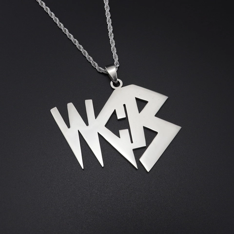 Hip Hop Edelstahl Buchstaben Anhänger Halskette Streetwear Punk Stil Kordelkette Schmuck Für Damen Herren Alltag Party